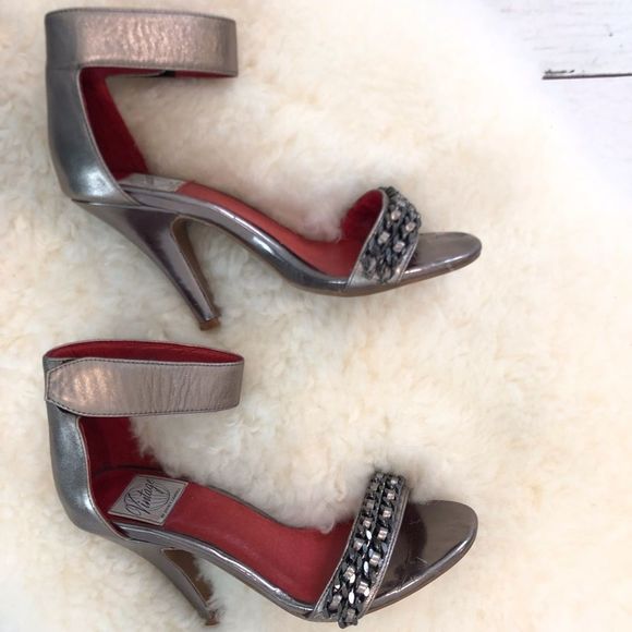 Jeffrey Campbell Hough Bronze Silver Leather Heels - Picture 10 of 11